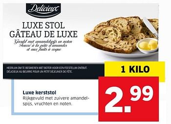 Aanbiedingen Luxe kerststol - Delicieux - Geldig van 13/12/2016 tot 31/12/2016 bij Lidl