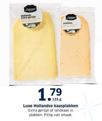 Aanbiedingen Luxe hollandse kaasplakken - Delicieux - Geldig van 13/12/2016 tot 31/12/2016 bij Lidl