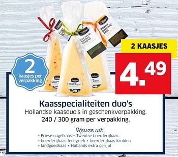 Aanbiedingen Kaasspecialiteiten duo`s - Delicieux - Geldig van 13/12/2016 tot 31/12/2016 bij Lidl