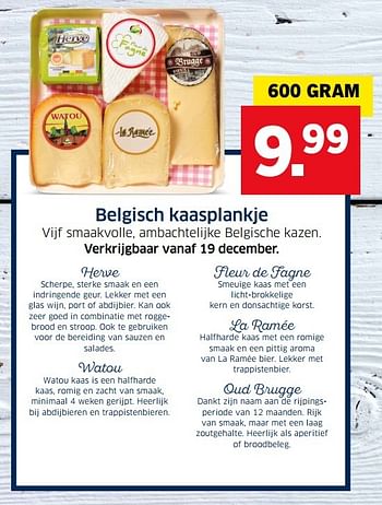 Aanbiedingen Belgisch kaasplankje - Brugge - Geldig van 13/12/2016 tot 31/12/2016 bij Lidl