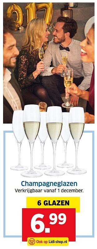 Aanbiedingen Champagneglazen - Huismerk - Lidl - Geldig van 13/12/2016 tot 31/12/2016 bij Lidl