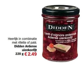 Aanbiedingen Didden ardense uien konfijt - Didden - Geldig van 13/12/2016 tot 31/12/2016 bij Albert Heijn
