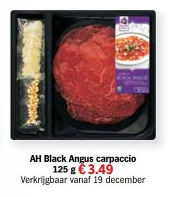 Aanbiedingen Ah black angus carpaccio - Huismerk - Albert Heijn - Geldig van 13/12/2016 tot 31/12/2016 bij Albert Heijn