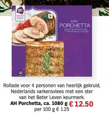 Aanbiedingen Ah porchetta - Huismerk - Albert Heijn - Geldig van 13/12/2016 tot 31/12/2016 bij Albert Heijn