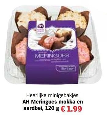 Aanbiedingen Ah meringues mokka en aardbei - Huismerk - Albert Heijn - Geldig van 13/12/2016 tot 31/12/2016 bij Albert Heijn