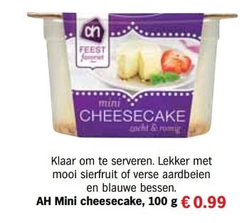 Aanbiedingen Ah mini cheesecake - Huismerk - Albert Heijn - Geldig van 13/12/2016 tot 31/12/2016 bij Albert Heijn