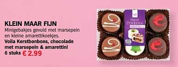 Aanbiedingen Voila kerstbonbons, chocolade met marsepein + amarettini - Huismerk - Albert Heijn - Geldig van 13/12/2016 tot 31/12/2016 bij Albert Heijn
