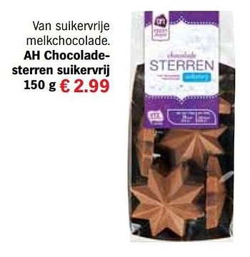 Aanbiedingen Ah chocoladesterren suikervrij - Huismerk - Albert Heijn - Geldig van 13/12/2016 tot 31/12/2016 bij Albert Heijn