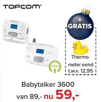 Aanbiedingen Topcom babytalker 3600 - Topcom - Geldig van 16/12/2016 tot 31/12/2016 bij Baby-Dump