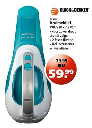 Aanbiedingen Black + decker kruimeldief wd7210 - Black &amp; Decker - Geldig van 15/12/2016 tot 31/12/2016 bij Marskramer