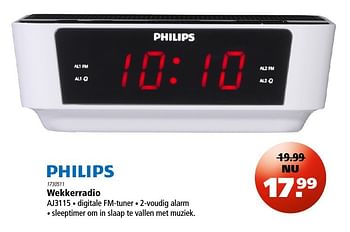Aanbiedingen Philips wekkerradio aj3115 - Philips - Geldig van 15/12/2016 tot 31/12/2016 bij Marskramer