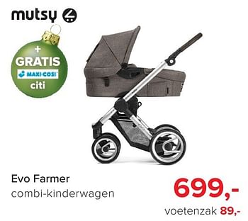 Aanbiedingen Evo farmer combi-kinderwagen - Mutsy - Geldig van 16/12/2016 tot 31/12/2016 bij Baby-Dump