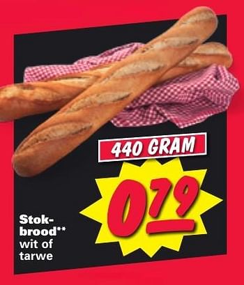 Aanbiedingen Stokbrood wit of tarwe - Huismerk - Nettorama - Geldig van 26/12/2016 tot 31/12/2016 bij Nettorama