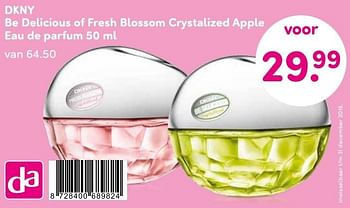 Aanbiedingen Dkny be delicious of fresh blossom crystalized apple eau de parfum - DKNY - Geldig van 27/12/2016 tot 31/12/2016 bij da
