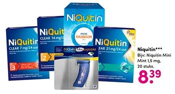Aanbiedingen Niquitin mini mint - Niquitin - Geldig van 27/12/2016 tot 31/12/2016 bij da