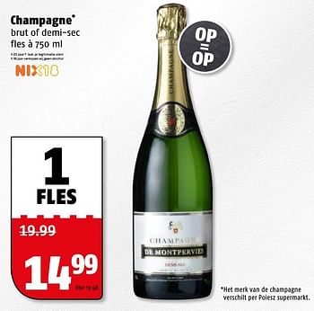 Aanbiedingen Champagne brut of demi-sec - Champagne - Geldig van 27/12/2016 tot 31/12/2016 bij Poiesz