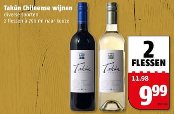 Aanbiedingen Takún chileense wijnen - Rode wijnen - Geldig van 27/12/2016 tot 31/12/2016 bij Poiesz