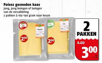 Aanbiedingen Poiesz gesneden kaas - Huismerk Poiesz - Geldig van 27/12/2016 tot 31/12/2016 bij Poiesz