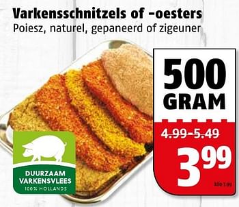 Aanbiedingen Varkensschnitzels of -oesters - Huismerk Poiesz - Geldig van 27/12/2016 tot 31/12/2016 bij Poiesz