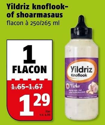 Aanbiedingen Yildriz knoflook- of shoarmasaus - Yildriz - Geldig van 27/12/2016 tot 31/12/2016 bij Poiesz