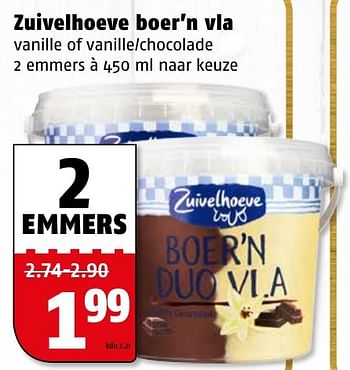 Aanbiedingen Zuivelhoeve boer`n vla vanille of vanille-chocolade - De Zuivelhoeve - Geldig van 27/12/2016 tot 31/12/2016 bij Poiesz