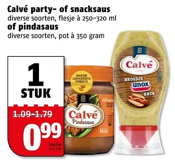 Aanbiedingen Calvé party- of snacksaus of pindasaus - Calve - Geldig van 27/12/2016 tot 31/12/2016 bij Poiesz