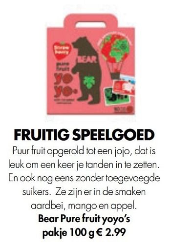 Aanbiedingen Bear pure fruit yoyo`s - Huismerk - Albert Heijn - Geldig van 13/12/2016 tot 31/12/2016 bij Albert Heijn