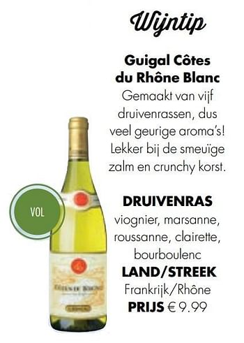 Aanbiedingen Guigal côtes du rhône blanc - Witte wijnen - Geldig van 13/12/2016 tot 31/12/2016 bij Albert Heijn