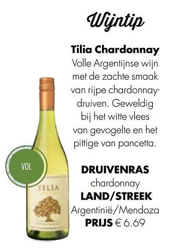 Aanbiedingen Tilia chardonnay - Witte wijnen - Geldig van 13/12/2016 tot 31/12/2016 bij Albert Heijn