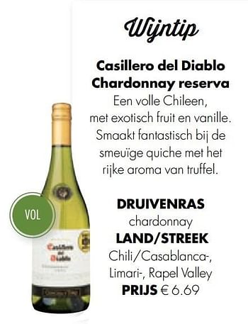 Aanbiedingen Casillero del diablo chardonnay reserva - Witte wijnen - Geldig van 13/12/2016 tot 31/12/2016 bij Albert Heijn