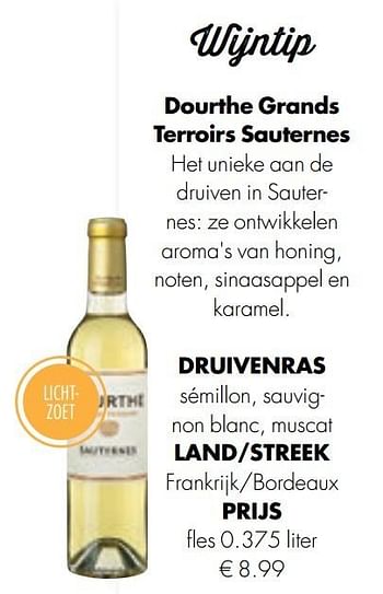 Aanbiedingen Dourthe grands terroirs sauternes - Witte wijnen - Geldig van 13/12/2016 tot 31/12/2016 bij Albert Heijn