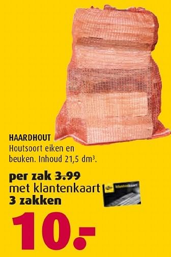 Aanbiedingen Haardhout - Huismerk - Hubo  - Geldig van 12/12/2016 tot 31/12/2016 bij Hubo