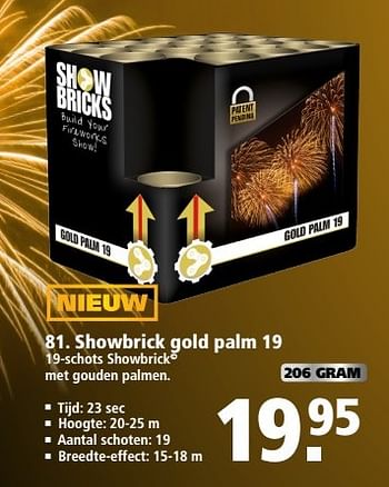 Aanbiedingen Showbrick gold palm 19 - Huismerk - Welkoop - Geldig van 11/12/2016 tot 31/12/2016 bij Welkoop