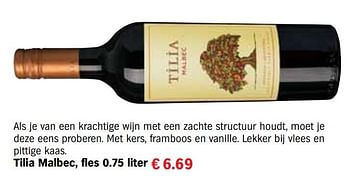 Aanbiedingen Tilia malbec - Rode wijnen - Geldig van 13/12/2016 tot 31/12/2016 bij Albert Heijn