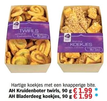 Aanbiedingen Ah kruidenboter twirls - Huismerk - Albert Heijn - Geldig van 13/12/2016 tot 31/12/2016 bij Albert Heijn