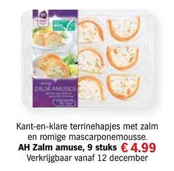 Aanbiedingen Ah zalm amuse - Huismerk - Albert Heijn - Geldig van 13/12/2016 tot 31/12/2016 bij Albert Heijn