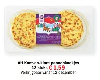 Aanbiedingen Ah kant-en-klare pannenkoekjes - Huismerk - Albert Heijn - Geldig van 13/12/2016 tot 31/12/2016 bij Albert Heijn