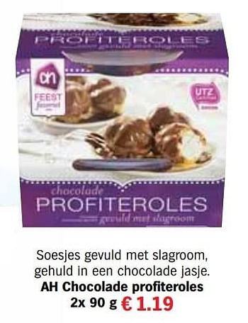 Aanbiedingen Ah chocolade profiteroles - Huismerk - Albert Heijn - Geldig van 13/12/2016 tot 31/12/2016 bij Albert Heijn