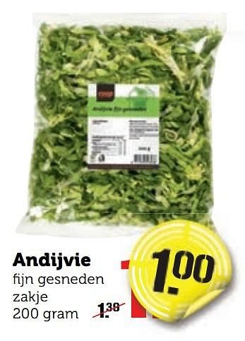 Aanbiedingen Andijvie fijn gesneden zakje - Huismerk - Coop - Geldig van 26/12/2016 tot 01/01/2017 bij Coop