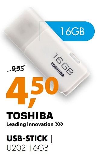 Aanbiedingen Usb-stick u202 16gb - Toshiba - Geldig van 29/12/2016 tot 31/12/2016 bij Expert