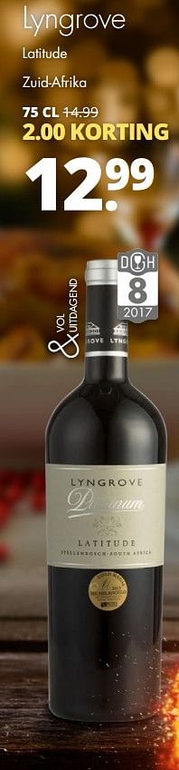 Aanbiedingen Lyngrove latitude zuid-afrika - Rode wijnen - Geldig van 19/12/2016 tot 31/12/2016 bij Mitra