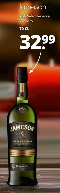 Aanbiedingen Jameson irish select reserve whiskey - Jameson - Geldig van 19/12/2016 tot 31/12/2016 bij Mitra
