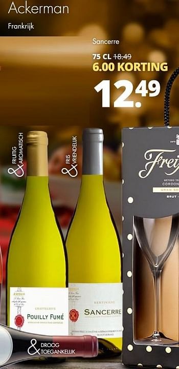 Aanbiedingen Ackerman frankrijk sancerre - Witte wijnen - Geldig van 19/12/2016 tot 31/12/2016 bij Mitra