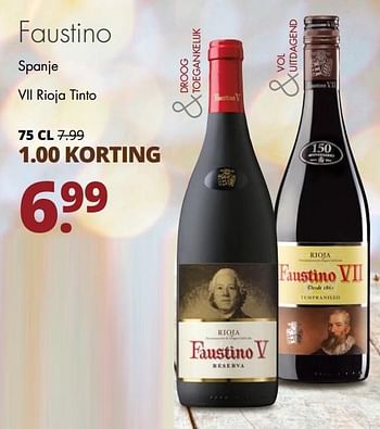 Aanbiedingen Faustino spanje vii rioja tinto - Rode wijnen - Geldig van 19/12/2016 tot 31/12/2016 bij Mitra