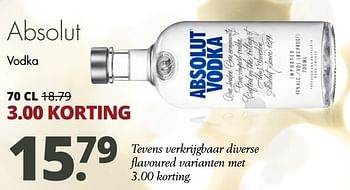 Aanbiedingen Absolut vodka - Absolut - Geldig van 19/12/2016 tot 31/12/2016 bij Mitra