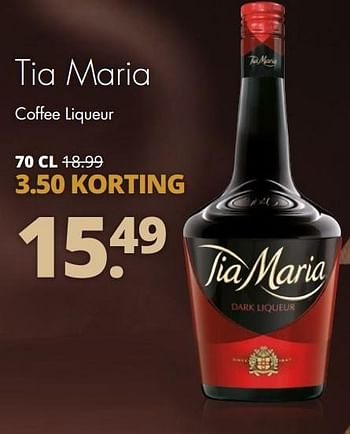 Aanbiedingen Tia maria coffee liqueur - Tia Maria  - Geldig van 19/12/2016 tot 31/12/2016 bij Mitra