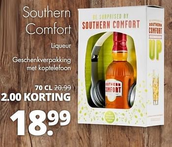Aanbiedingen Southern comfort liqueur geschenkverpakking met koptelefoon - Southern Comfort - Geldig van 19/12/2016 tot 31/12/2016 bij Mitra