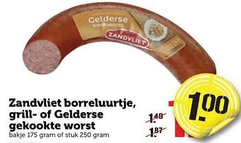 Aanbiedingen Zandvliet borreluurtje, grill- of gelderse gekookte worst - Zandvliet - Geldig van 26/12/2016 tot 01/01/2017 bij Coop