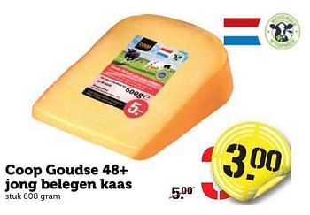 Aanbiedingen Coop goudse 48+ jong belegen kaas - Huismerk - Coop - Geldig van 26/12/2016 tot 01/01/2017 bij Coop