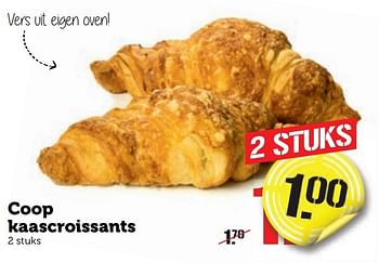 Aanbiedingen Coop kaascroissants - Huismerk - Coop - Geldig van 26/12/2016 tot 01/01/2017 bij Coop